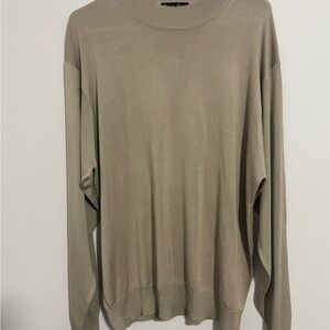 Men's Patrick James Tan Sweater 100% Silk Like New Size XL